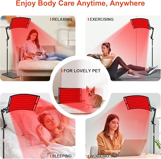 SAVILER® Red Light Therapy for Face and Body, 120Pcs Infrared Red Light Therapy Lamp with Stand, 3-in-1 LED 660nm & 850nm Infrared Light Panel Device for Home Ideal Gift