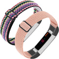 Adjustable Elastic Nylon Bands Compatible with Fitbit Alta and Alta HR Fitness Tracker, 2 Pack Braided Stretchy Wristband Accessory Bracelet Watch Strap Sport Replacement Band for Women Men