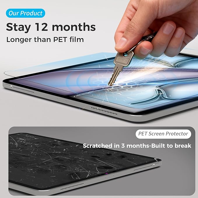 ZenRich [2 Packs] Anti Blue Light Screen Protector for iPad Air 13 inch M4 2026/ M3 2025/ M2 2024 – 9H Hardness Tempered Glass, HD Clarity, Eye Protection, Scratch Resistant, Bubble-free