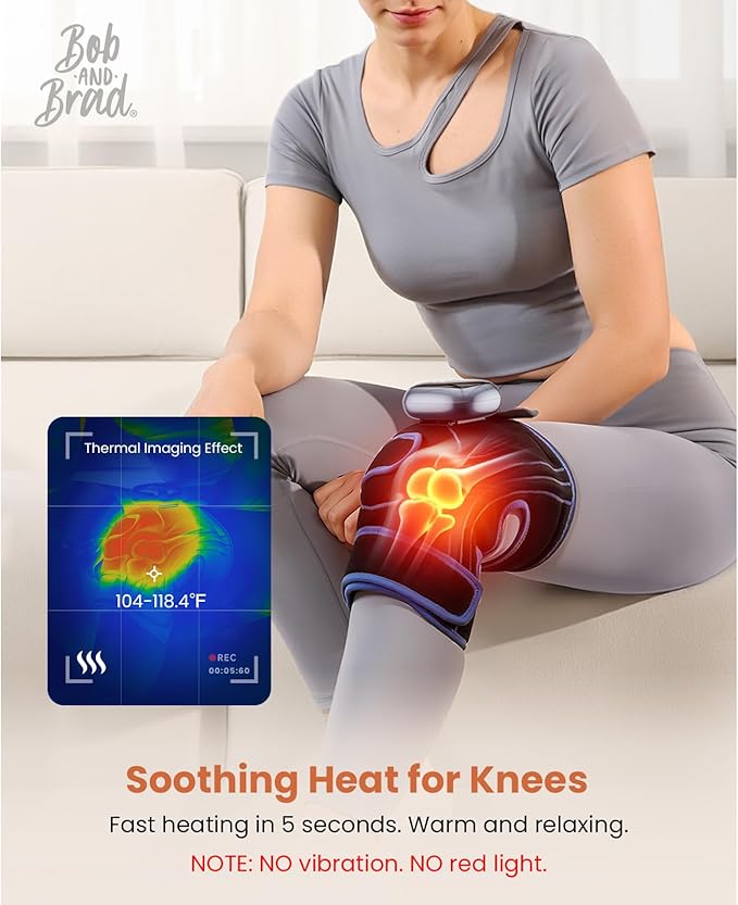 BOB AND BRAD Cordless Far Infrared Knee Heating Pad for Pain Relief, FSA-HSA Eligible Deep Tissue Heated Wrap for Arthritis, Meniscus Tear, Tendinitis, Portable Electric Brace for Elbow, Arm & Leg