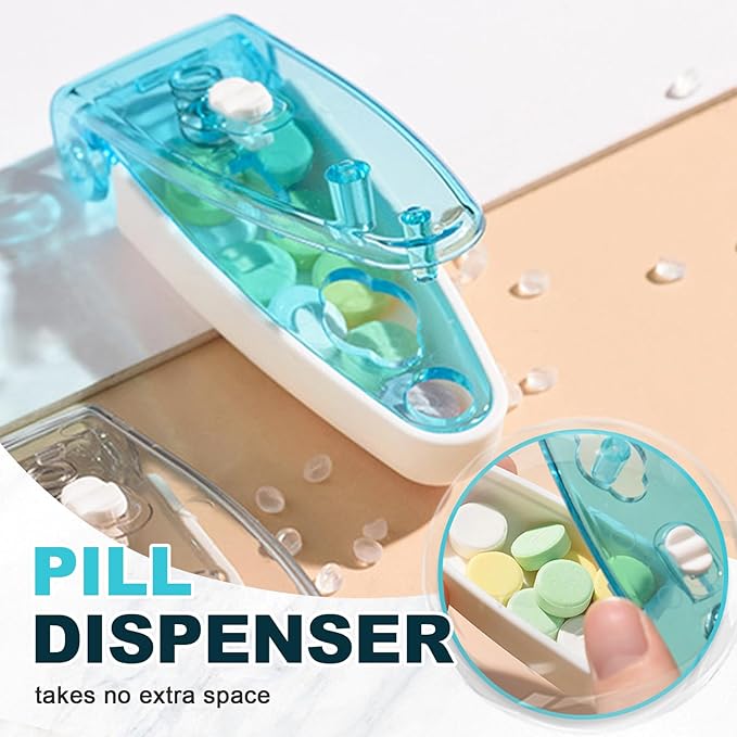 Portable Pill Taker Household Gadgets, 2025 New Travel Pill Popper for Blister Packs Opener Assistance Tool for Elderly (Blue)