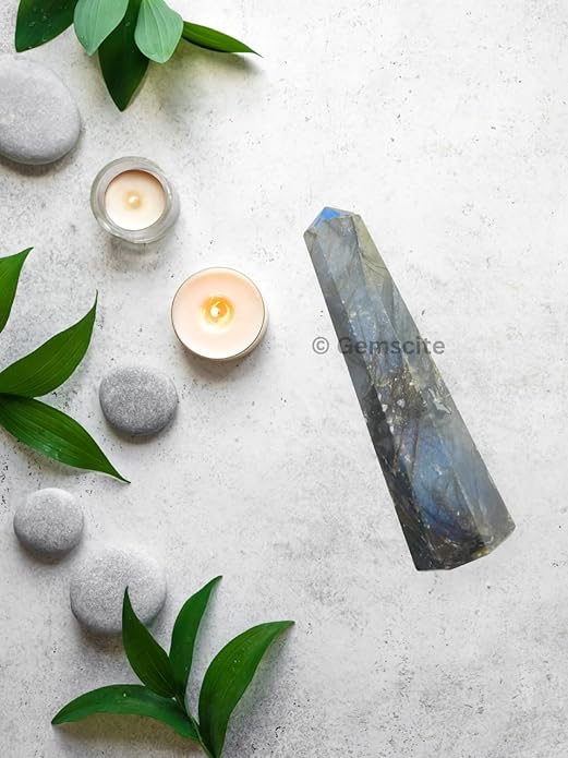 WholesaleGemShop 3 Inch Gemstones Obelisk Tower Jumbo Facet Aura Rock Crystal Natural Polished Earth Wand Spirit