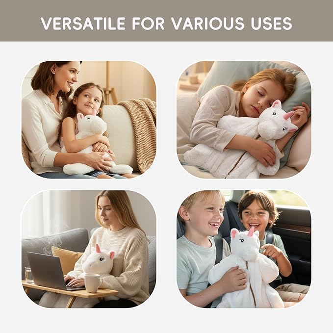 L'AGRATY Weighted Lap Pad for Kids 5 lbs, Sensory Needs Weighted Stuffed Animals Lap Blanket Soft Plush Hugging Sensory for Kids Teen Adults Removable Washable Cover
