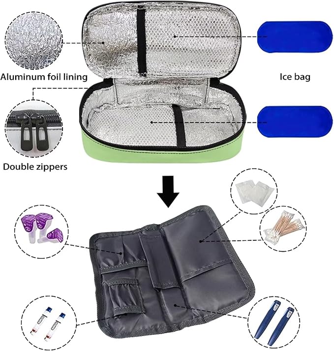 Frog Mushroom Insulin Cooler Travel Carrying Case, Portable Diabetes Cold Medication Organizer, Upgraded Chill Pill Insulation Bag for Insulin Pen Syringes Needle Kits Holder