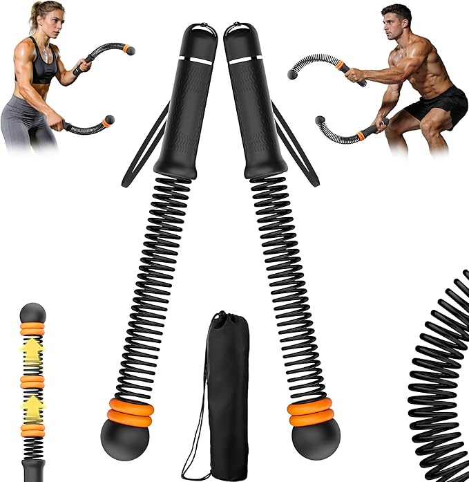 Adjustable Ropeless Battle Ropes for Home Gym for Men & Women, Heavy Duty Cordless Battle Rope, Exercise Ropes with Variable Resistance, Strength & Low-Impact Cardio for HIIT
