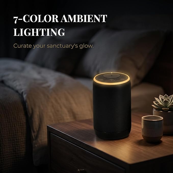 Waterless Scent Machine for Home – Luxury Cold Air Nebulizing Diffuser – Premium Textured Design with 7-Color LED – Optimized for Hotel Collection Fragrance Oils & Essential Oils