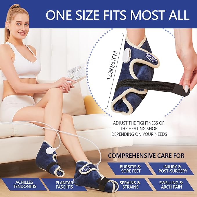 Feet Heating Pads for Women and Men, 2PCS Deep-Penetrating Electric Heated Foot Wrap for Neuropathy Pain Relief, Heating Pad for Feet Pain Relief, 86℉-158℉ & Auto Shut Off