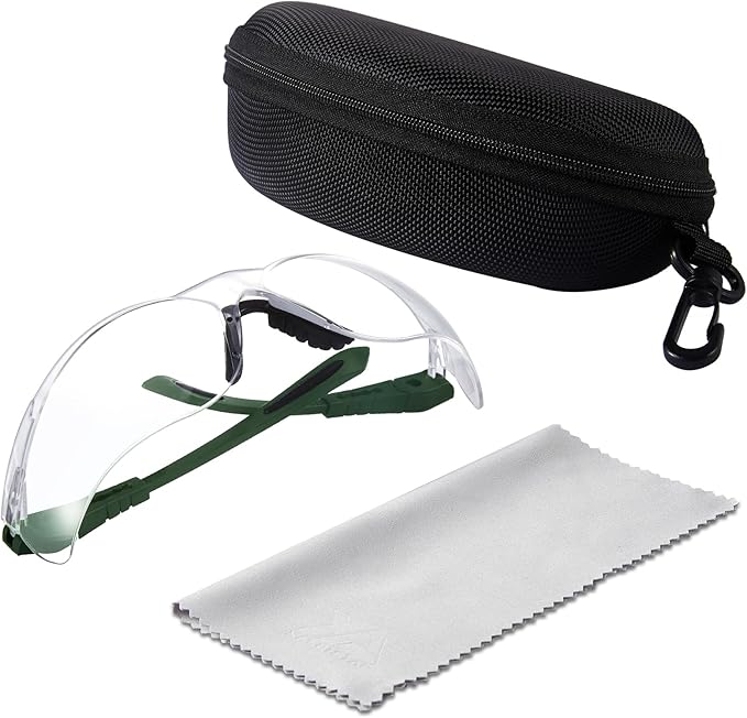 xaegistac Shooting Glasses Anti-fog Shooting Range Eye Protection, Adjustable Safety Glasses with Zipper Hard Case