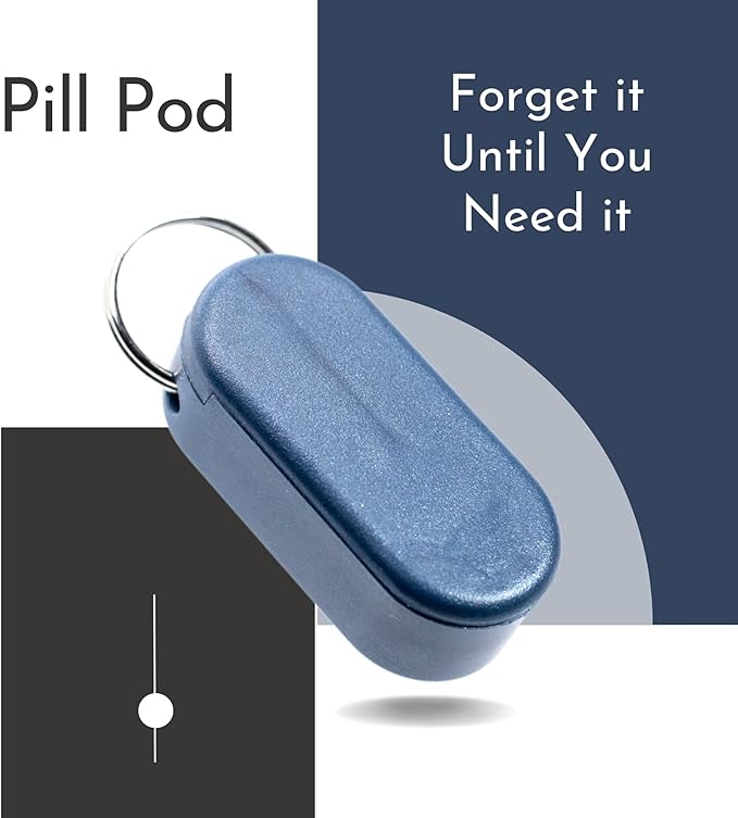 Micro Magnetic Keychain Pill Holder - Compact, Durable, Lightweight with Sleek Minimalist Design - Secure, Discrete, Portable Pill Holder Keychain for Everyday Use (Cobalt)