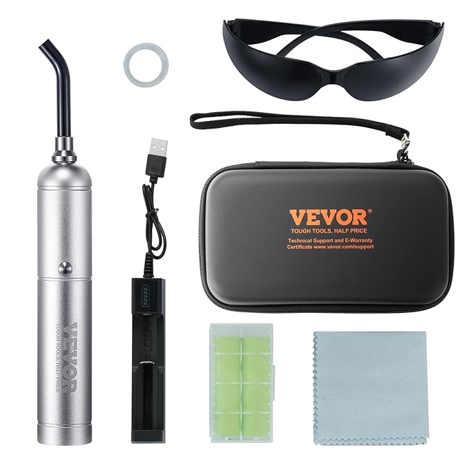 VEVOR Red Light Therapy Device with Removable Tip, 2 in 1 Facial & Body Light Therapy Wand for Joint Mouth Nose Ear, Handheld Red Lights Healing Therapy Torch & 5 Wavelength, Pulse Mode
