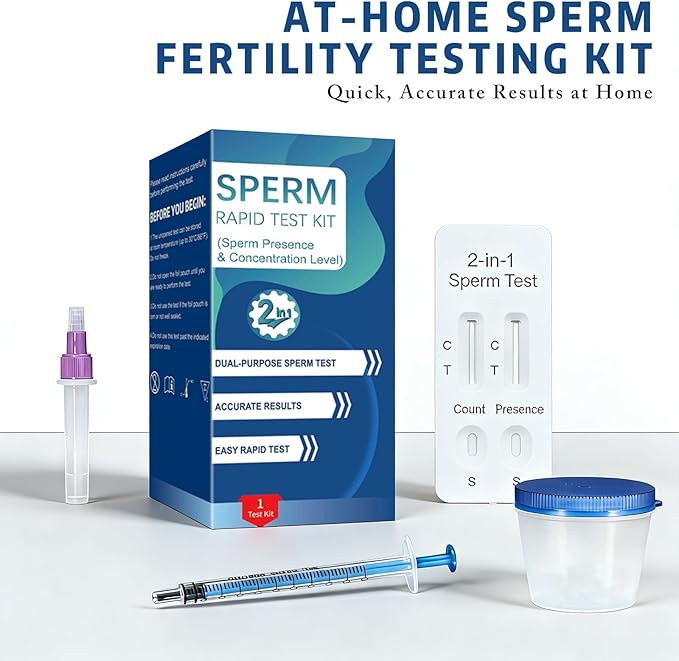 Sperm Check Fertility – 2-in-1 At-Home Semen Analysis Test for Men, Simple One-Step Check, Reliable Indicator for Fertility & Conception Readiness