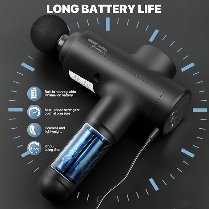 Massage Gun Masssge Gun deep Tissue with 20 adjusttable speeds 4 Heads with Manual Yoga Massage Roller