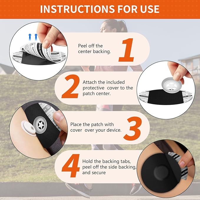 Sensor Covers for Libre 3 & Lingo Waterproof, Adhesive Patches for Lingo,Sweatproof CGM Protector,Lasts for 14 Days (10pcs Black, Libre 3)