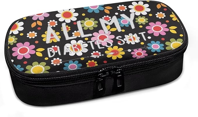 Rnyleeg Insulin Travel Case - Cartoon Flower Diabetic Bags for Women - Reusable Bag for Diabetes Travel with Insulin Pens