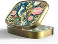 Small Pill Box Pill Case with Mirror Retro Pocket 2 Compartment Pill Holder for Purse or Pocket Bronze Portable Medicine Vitamin Container Fish Oil and Supplement Storage BPA-Free