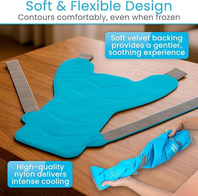 Artic Flex Large Ice Pack for Back - Full Back Ice Pack Wrap for Pain Relief - Reusable Cooling Pad with Straps, Extra Large and Wearable - Hot and Cold Therapy for Men & Women - for Muscle Fatigue