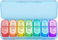 Weekly Pill Organizer 2 Times a Day - AM PM Pill Organizer with 7 Daily Color-Coded Small Cases, Morning and Night Travel Pill Cases for Vitamins, Medicine, & Supplements
