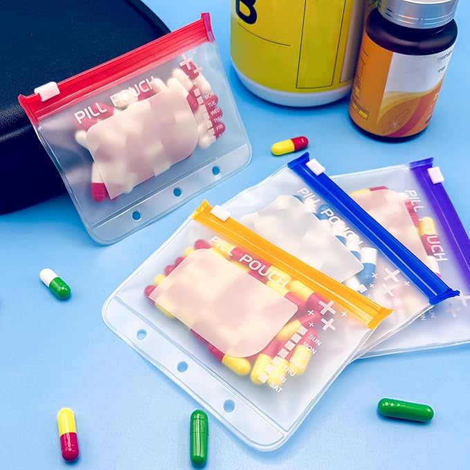 A8 Waterproof Pill Organizer with 28 Pill Pouches Set