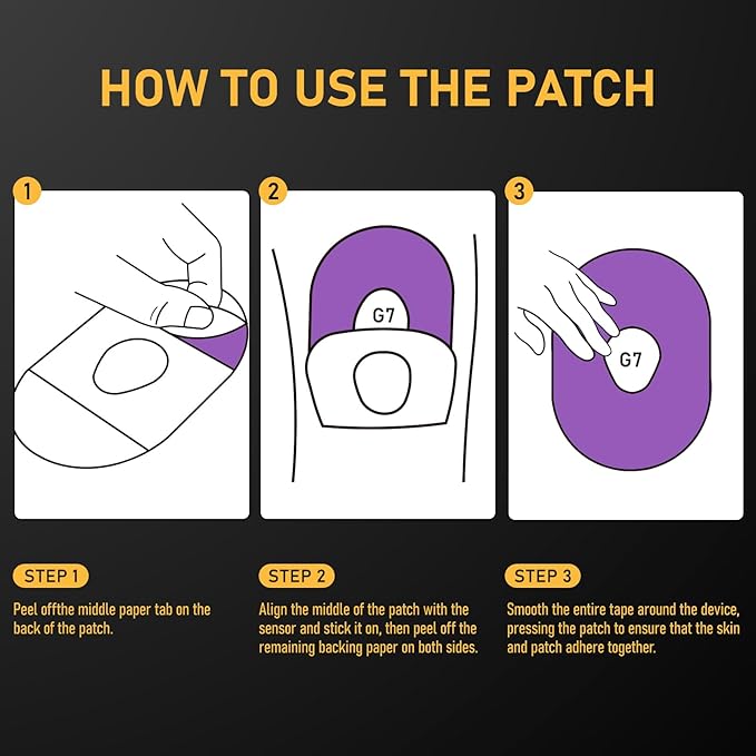 30Pcs Dexcom G7 Over Patches, Super Waterproof PU Material Pre-Cut CGM Sensor Patch, Hypoallergenic Breathable Adhesive Patch, 10+ Days Long Stay, Sensor is Not Included (Rainbow)