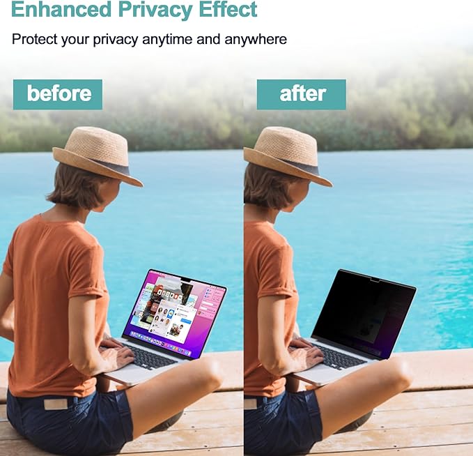 IPROKKO Magnetic Privacy Screen Protector Compatible with MacBook Air 15 Inch (2023-2026, M2 M3 M4 M5) - A2941 A3114 A3241 A3448 , Removable Matte Anti Glare Blue Light Spy Filter for Mac Air 15.3" Laptop
