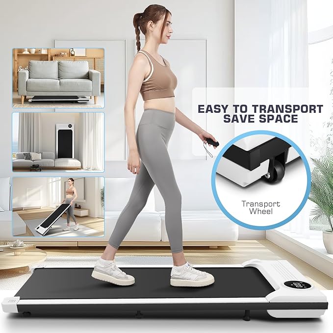 ANCHEER Walking Pad 3.0HP Under Desk Treadmill 300lbs Weight Capacity with Remote Control, Compact Electric Treadmills for Home/Gym/Office with LED Screen, Ultra-Quiet, Installation-Free