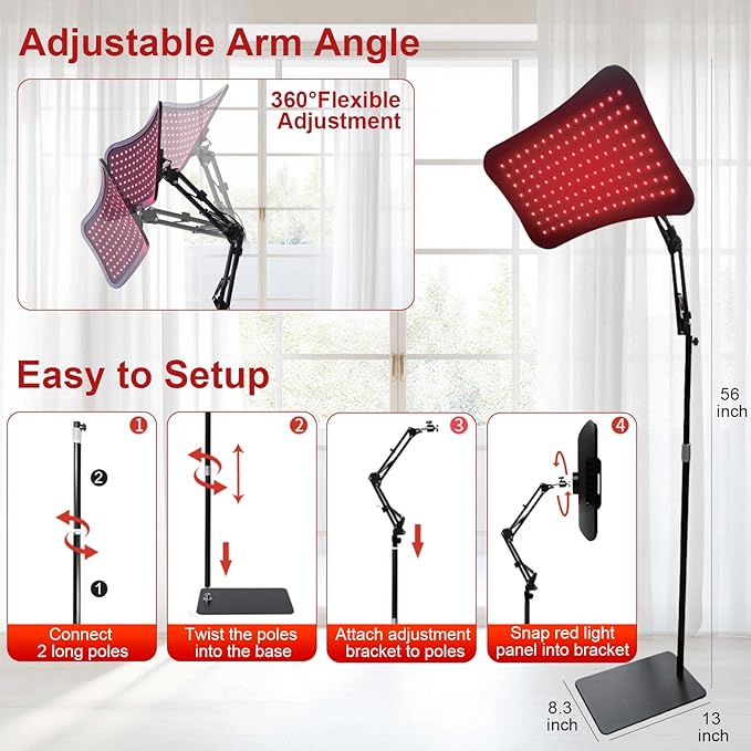 Red Light Therapy for Body and Face, 3 in 1 660nm & 850nm Red Light Panel Infrared Light Therapy Lamp with Remote Control, Goggles and Stable Stand, Ideal Gifts for Women Wife Mom Sister Girlfriend