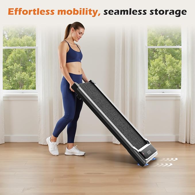 NEWBULIG Walking Pad Treadmill, 3 Mode Portable Under Desk Treadmill for Home Small, Low Noise Walking Mat with Remote Control and LED Display