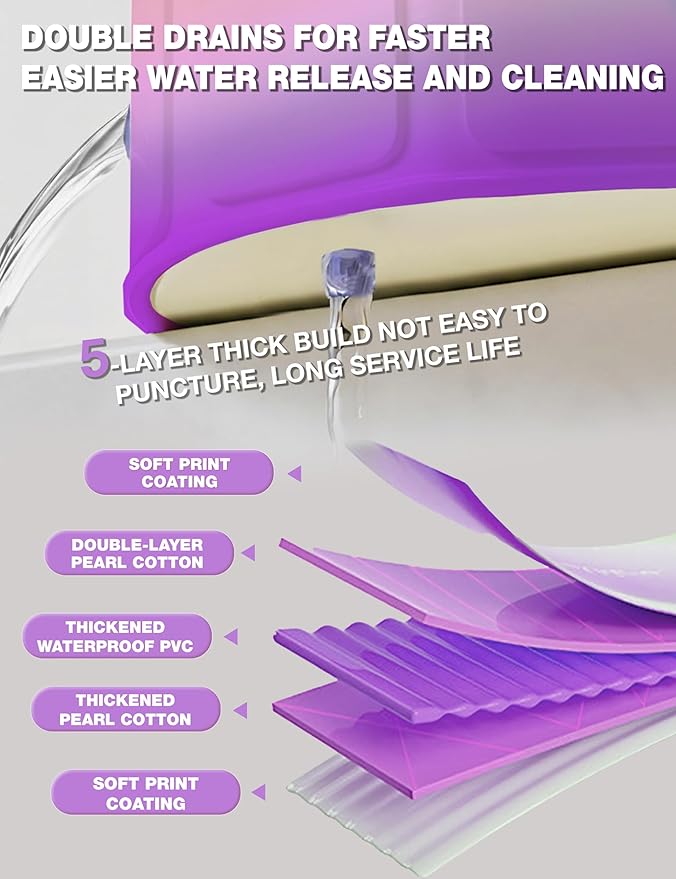 Portable Bathtub Adult Ice Bath Tub - Collapsible Folding Foldable Bathtub for Adult Shower Bathroom Hot SPA Soaking Cold Plunge Tub Deep Freestanding Bathtub Indoor Outdoor Purple