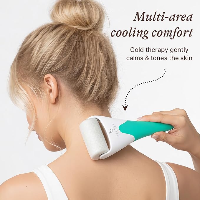 Ice Roller for Face - Smoothes Fine Lines & Wrinkles, Face & Eye Roller for Puffy Eyes, Skin Care Massager, Beauty Gift that Helps Relieve Migraines, Facial & Spa Gifts for Women