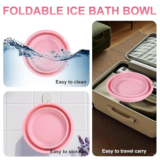 Facial Ice Bath Kit, Cold Plunge for face, Foldable Face Bowl for Face Ice Bath