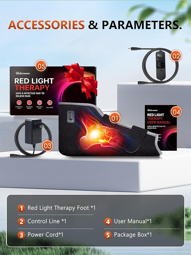 Red Light Therapy for Foot and Ankle FSA/HSA Eligible, 3-in-1 Chip Technology & 99 LEDs Near Infrared Therapy Wrap for Feet with Timer for Joint Comfort