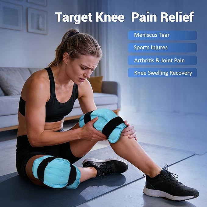 Comfytemp 3D Ice Pack for Knee Injuries, Reusable Gel Wrap, Knee Cold Pack Physical Therapy for Leg Pain Relief, Replacement, Arthritis, Muscle Recovery, Running Essentials - 2 Packs