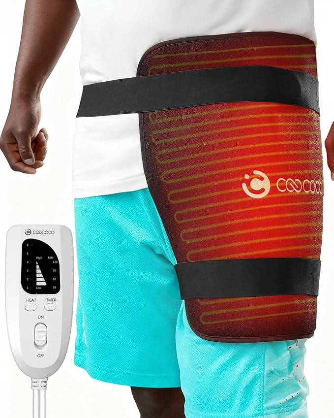 Hip Heating Pad Large, CooCoCo FSA Eligible Heating Pad for Hip Pain, HSA Approved Heated Hip Brace for Sciatica Pain Relief, Hot Physical Therapy for Back/Thigh/Buttock Electric Heat Pad
