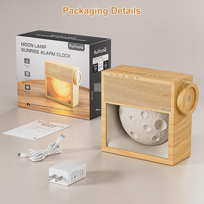Sound Machine Alarm Clock with Sunrise Gentle Wake-Up Light, White Noise Machine with 20 Soothing Sounds for Sleeping, Dual Alarms, Snooze, Timer, Dimm Night Light for Bedroom, Sleep Gifts for Women