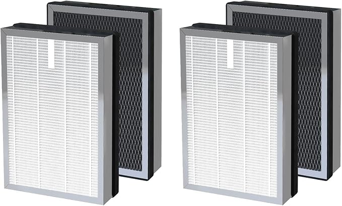 4 Pack 25 Replacement Filters Compatible with MA Series 25 B1/S1/W1 Air Purifier, 3-in-1 True Hepa and Activated Carbon Filter