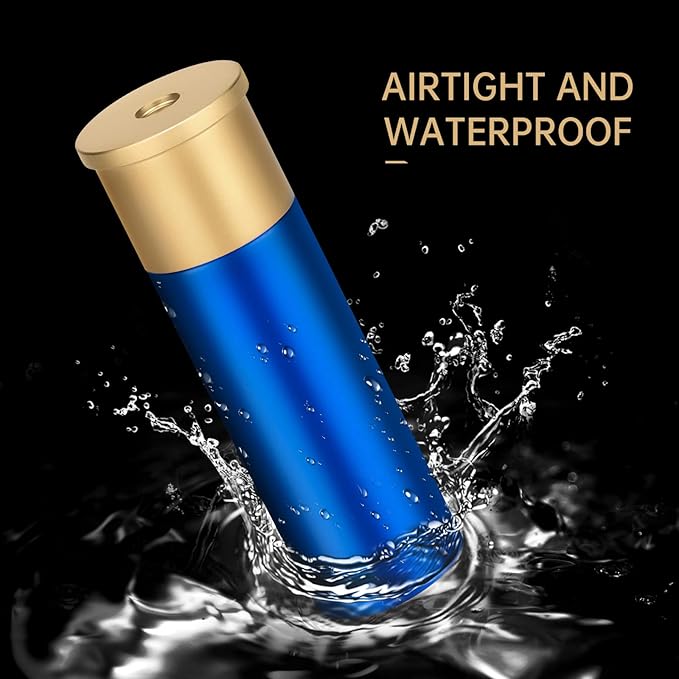 Tactical Mini Pill Case, Durable Metal Small Pill Holder for Pocket or Purse, Waterproof Medicine Bottle for Travel, EDC, Outdoors - Blue
