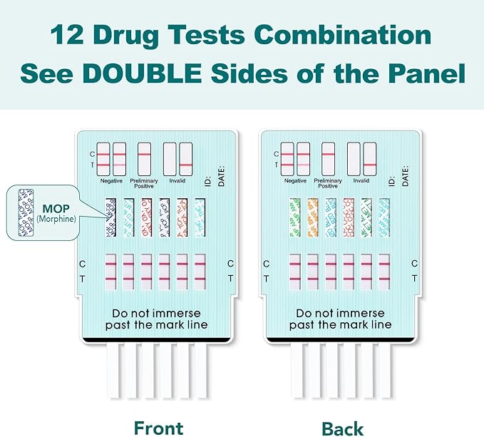 Easy@Home Multi-Drug Screen Test: Urine Drug Testing Kit for AMP/BAR/BZO/COC/MET/MDMA/MOP300/MTD/OXY/PCP/TCA/THC50, Includes Highly Sensitive THC Tests for Home Use, EDOAP-7125 (1)