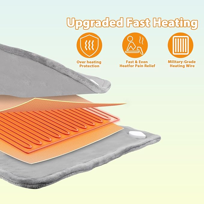 Heating Pad for Neck and Shoulders and Back, Heating Pad for Back Pain Relief, 9 Heat Settings Neck Heating Pad, Auto Shut-Off, 23'' × 37'' Shoulder Heating Pad Birthday Valentines Day for Women Men