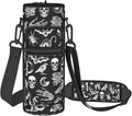 Goth Water Bottle Sling Bag for 25oz/32oz Tumblers,Adjustable Neoprene Water Bottle Carrier Bag,Insulated Carrier with Shoulder Strap & Phone Pocket - Halloween Goth Gifts for Women