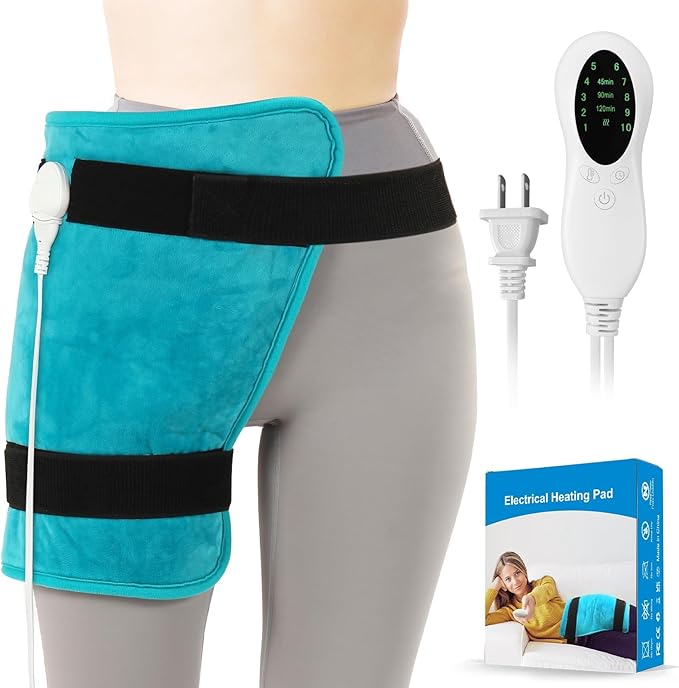 TABEKE Hip Heating Pad for Hip/Sciatica Pain Relief, Hip Support Brace, Lower Back/Thigh/Buttock Electric Heat Pad, Hot Physical Therapy for Men, Women