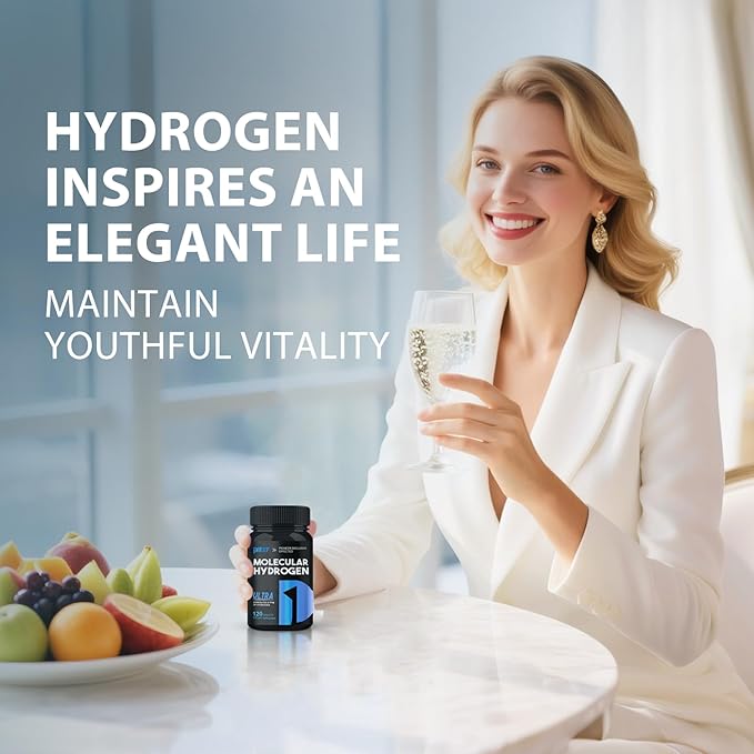 Hydrogen Water Tablets, 120 Tablets Fast-Dissolving H2 Molecular Hydrogen with Magnesium Supplements, Supports Brain Health, Energy and Cognitive Function, Non-GMO, Gluten-Free & Vegan