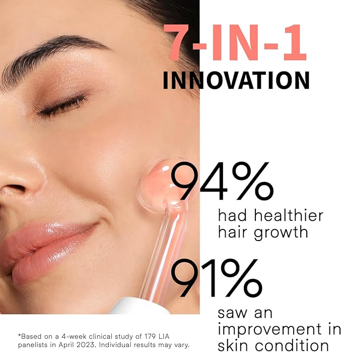 OxyGlow2 Cordless High Frequency Facial Machine - ProFacial Wand Clinical Skin Therapy Wand - Neon+Argon Gas (Onyx Black)
