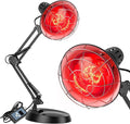 Infrared Heat Lamp with Timer, Red Light Therapy for Body Muscle Joint Pain Relief, 150W Near Infrared Lamp with Sturdy Adjustable Base