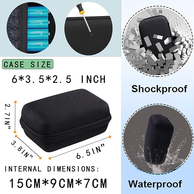 Hard EVA Carrying Storage Case Compatible with NEPQ Portable Hand Held Massager Gun/arboleaf/HEYCHY Mini Massage Gun（Adapt to various types of mini massagers） Protective Travel storage box