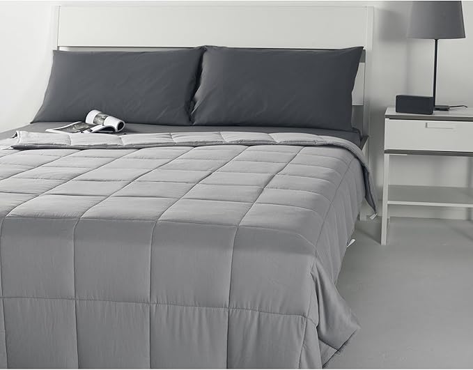 RelaxBlanket Cotton Weighted Blanket 100% Cotton with Premium Glass Beads for All-Season 60''x80'' 15lbs,Light Grey