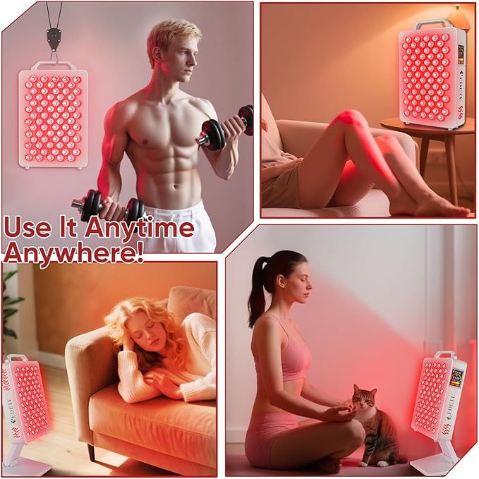 Red Light Therapy for Face & Body, 630nm 660nm 810nm 850nm and 940nm 5 Wavelengths Near Infrared Light Therapy Panel, 70 Dual Chip LEDs Red Light Therapy Device for Skin Care, Sleep, Pain Relief. T70Z