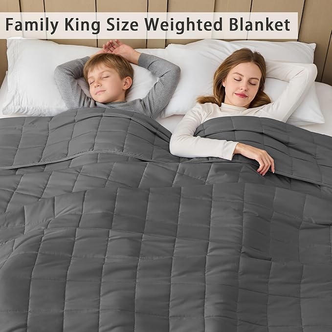 Weighted Blanket for Adults 20lbs, 78"x86", King Size Cooling Heavy Throw Blanket for 130-220lbs, Microfiber Soft Thick Big Blankets Weighted Comforter Breathable Gift for Sleeping, Grey