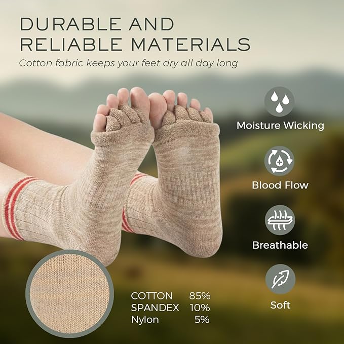 Toe Separator Socks,Foot Alignment Sock for Health Care, Pain Relief, Bunion Corrector, Breathable Toe Socks