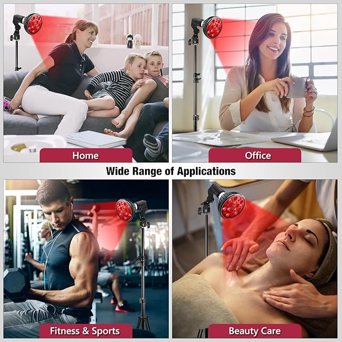 Red Light Therapy Lamp for Body and Face Use, 660nm Red Light and 850nm Near Infrared Light Combo, 36W Red Light Therapy Device with Stand (15-61in)