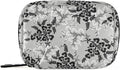 xigua Pill Organizer 7-Day Travel Pill Box Bag Black & Grey Small Flowers Pattern Daily Pill Case with Zipper Portable Suitable,Vitamin Supplement Holder